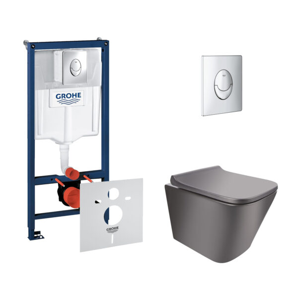 Набор инсталляция 4 в 1 Grohe Rapid SL 38721001 + унитаз с сиденьем Qtap Tern QT1733052ER фото 