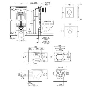 Набор инсталляция 4 в 1 Grohe Rapid SL 38721001 + унитаз с сиденьем Qtap Robin QT13332141ERW