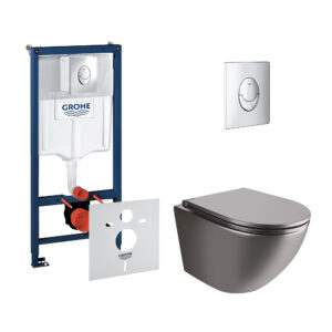 Набор инсталляция 4 в 1 Grohe Rapid SL 38721001 + унитаз с сиденьем Qtap Robin QT1333046ENRMB