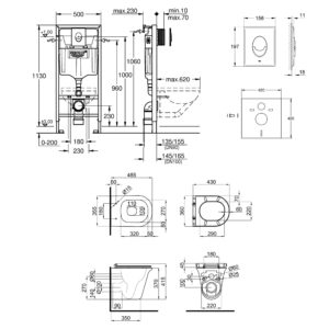 Набор инсталляция 4 в 1 Grohe Rapid SL 38721001 + унитаз с сиденьем Qtap Virgo QT1833051ERW