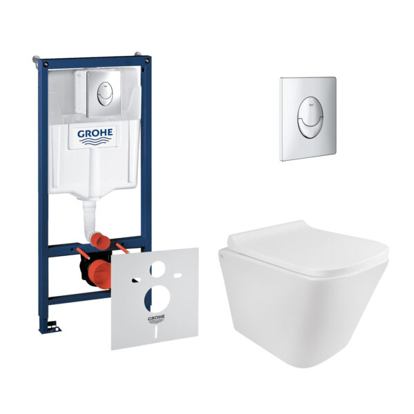 Набор инсталляция 4 в 1 Grohe Rapid SL 38721001 + унитаз с сиденьем Qtap Tern QT1733052ERW фото 