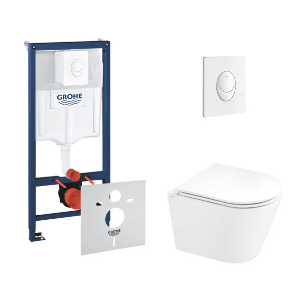 Набор инсталляция 4 в 1 Grohe Rapid SL 38722001 + унитаз с сиденьем Qtap Scorpio QT1433053ERW фото 