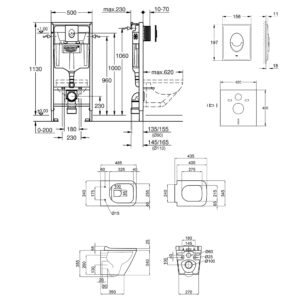 Набор инсталляция 4 в 1 Grohe Rapid SL 38722001 + унитаз с сиденьем Qtap Scorpio QT133053ERMB