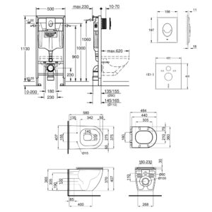 Набор инсталляция 4 в 1 Grohe Rapid SL 38722001 + унитаз с сиденьем Qtap Robin QT13332141ERW