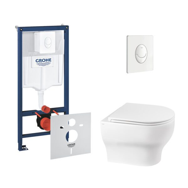 Набор инсталляция 4 в 1 Grohe Rapid SL 38722001 + унитаз с сиденьем Qtap Aries QT0333063ERW фото 