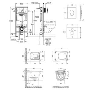 Набор инсталляция 4 в 1 Grohe Rapid SL 38722001 + унитаз с сиденьем Qtap Gemini QT25332614EW