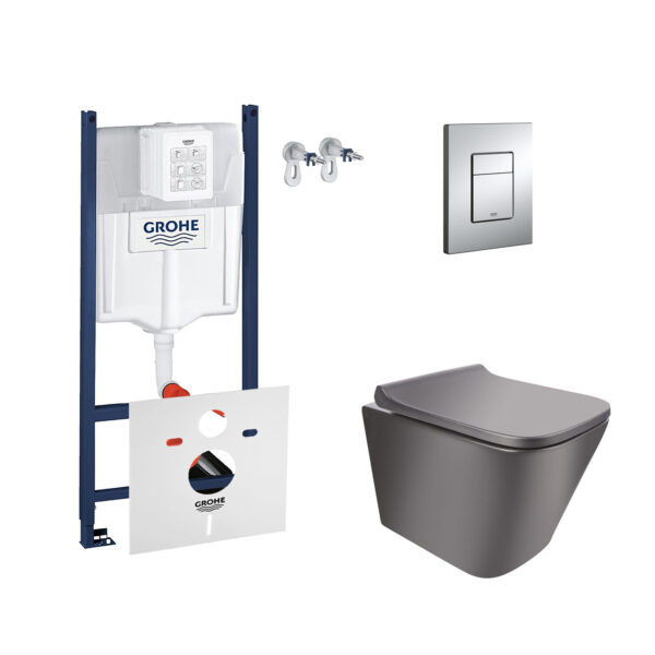 Набор инсталляция 4 в 1 Grohe Rapid SL 3884000G + унитаз с сиденьем Qtap Tern QT1733052ER фото 