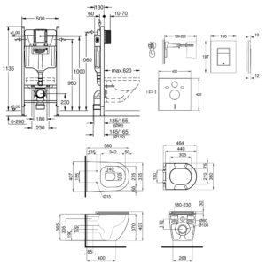 Набор инсталляция 4 в 1 Grohe Rapid SL 3884000G + унитаз с сиденьем Qtap Robin QT13332141ERW