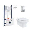 Набор инсталляция 4 в 1 Grohe Rapid SL 3884000G + унитаз с сиденьем Qtap Cardinal QT0433C660HW