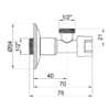 Кран приборный ICMA 519 1/2″ х 1/2″ угловой 73458