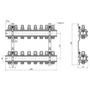 Коллектор сборный ICMA K005 1″ х 8