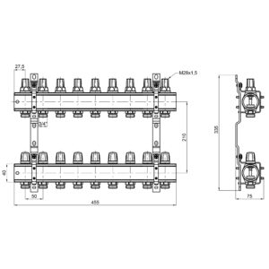 Коллектор сборный ICMA K005 1″ х 9