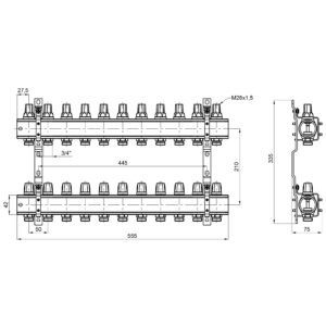Коллектор сборный ICMA K005 1″ х 11