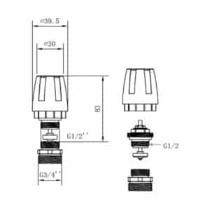 Кран термостатический SD Forte 1/2″х3/4″ для коллектора SFE009