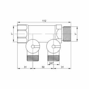 Коллектор Icma 1″ 2 выхода №229