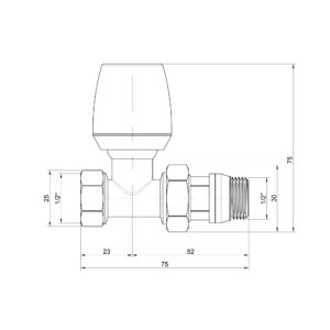 Кран радиаторный Icma 1/2″ с антипротечкой прямой без ручки №1121