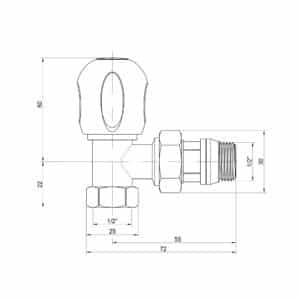 Кран радиаторный Icma 1/2″ с антипротечкой угловой №844