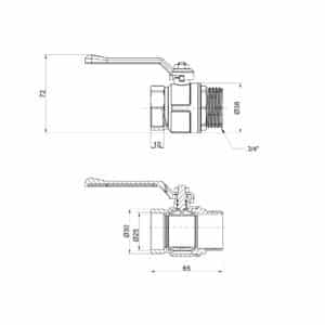 Кран шаровой Icma 3/4″ прямой №352