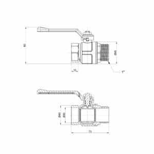 Кран шаровой Icma 1″ прямой №352
