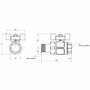 Кран шаровой “Американка” Icma 1″ прямой №347