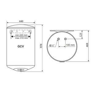 Водонагреватель Tesy Anticalc 80 л, сухой ТЭН 2х1,2 кВт (GCV804424DB14TBR) 304900