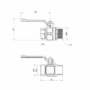 Кран шаровой Icma 1″1/4 прямой №352