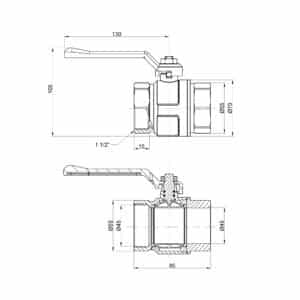 Кран шаровой Icma 1″1/2 прямой №350