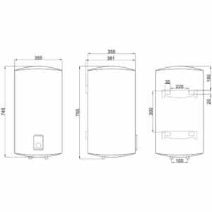 Водонагреватель электрический Thermo Alliance 50 л SLIM вертикальный, сухой ТЭН 2,0 кВт D50V20J(D)1-K