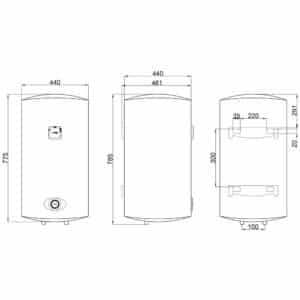 Водонагреватель электрический Thermo Alliance 80 л универсальный, мокрый ТЭН 1,5 кВт D80VH15Q3
