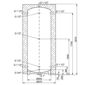 Теплоаккумулятор Thermo Alliance TA-00 1000 (60 мм)