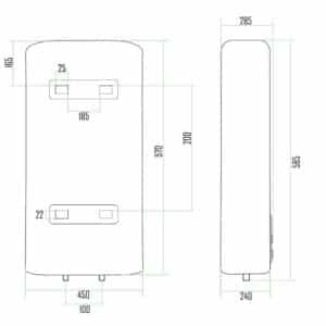 Водонагреватель электрический Thermo Alliance 30 л плоский вертикальный, мокрый ТЭН 2 кВт (0,8+1,2) DT30V20G(PD)/2