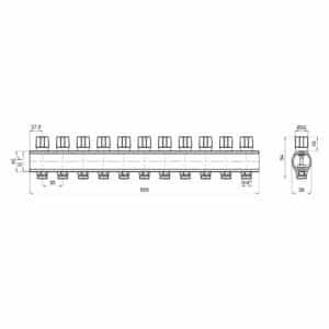 Коллектор Icma с регулировочными вентилями 1″ 11 выходов №1105 (Red)