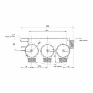 Сборный коллектор ICMA 227 3/4” х 3 выхода