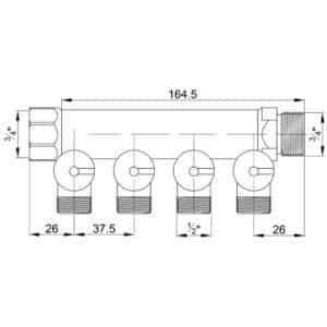 Коллектор ICMA 227 1” х 4 выхода