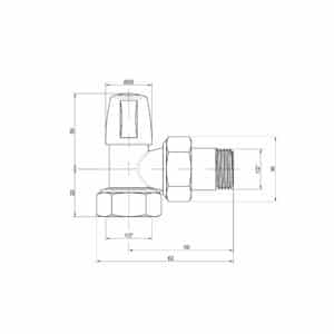 Нижний вентиль ICMA 805 1/2″ угловой