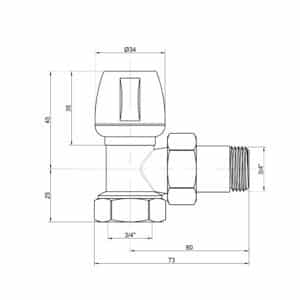 Ручной вентиль ICMA 803 3/4″ угловой