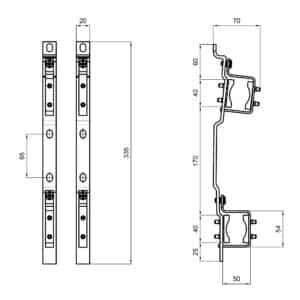 Кронштейн коллекторный ICMA 208R, 1″