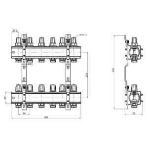Коллектор сборный ICMA K005 1″ х 6