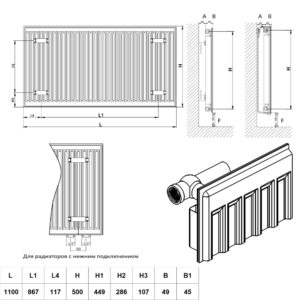 Радиатор стальной DayLux K тип 11 500 x 1100