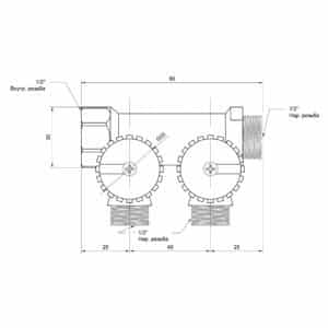 Сборный коллектор ICMA 227 1” х 2 выхода