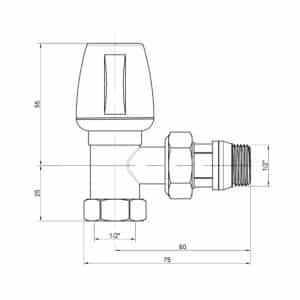 Ручной вентиль ICMA 1116 1/2″ угловой