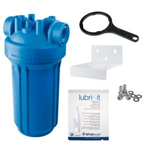 Фільтр-колба DP BIG AB (блакитна) Ø1″ IN (пластик) 10″ 45°C 8,3 bar KIT