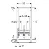 Монтажный элемент GEBERIT Duofix для биде, 112 см, универсальный 37760