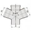 Крестовина одноплоскостная 45° VALSIR PP HTDA Ø110/50/50 38839