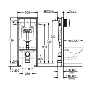 Инсталляция для унитаза Grohe Rapid SL комплект 3 в 1 38721001
