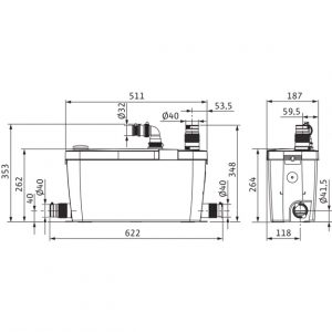 Станция канализационная WILO HiDrainlift 3-35 (4191679)